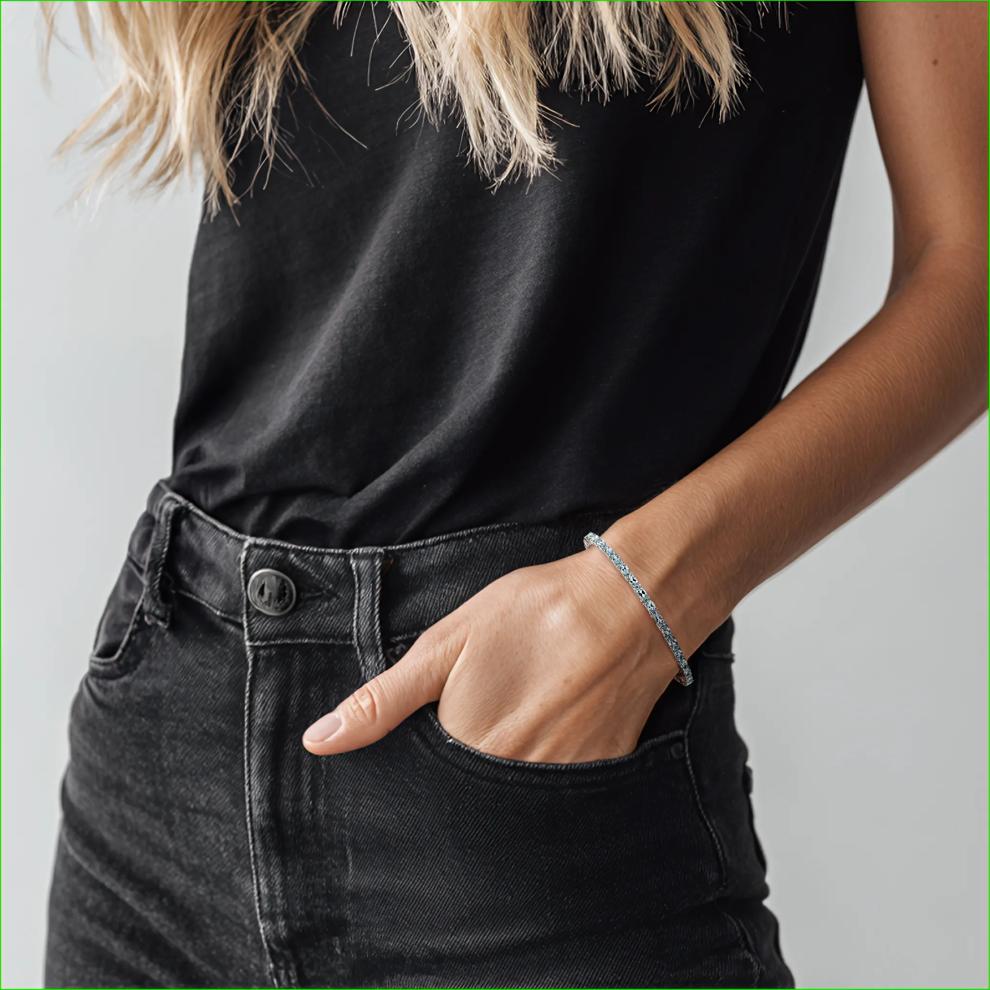 Aquamarine Bracelet in Sterling Silver – Image 2 of 2
