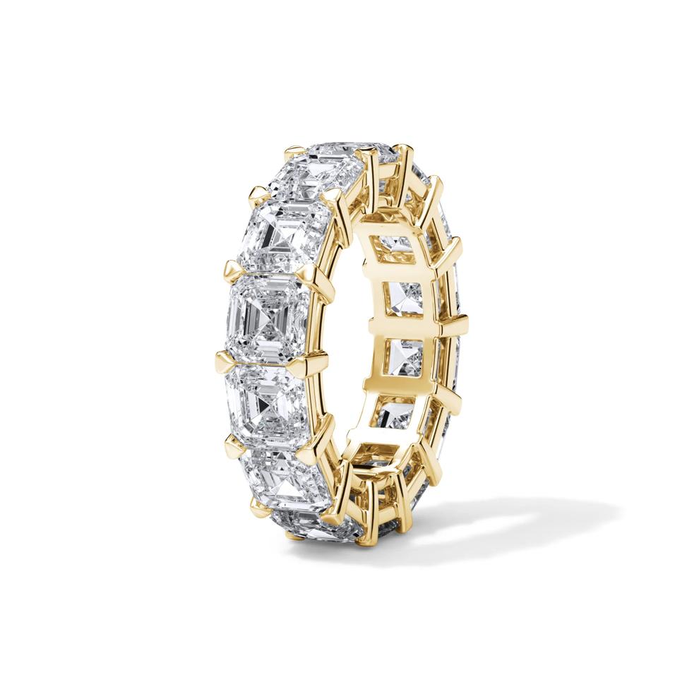 Lab Grown Diamond Asscher-Cut Eternity Band in 18K Yellow Gold (10 1/2 ct. tw.) – Image 3 of 4