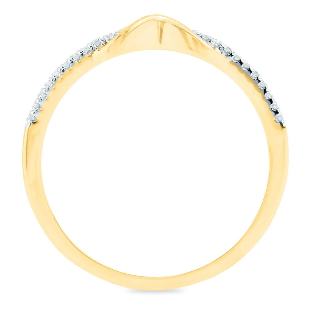 Diamond Infinity Ring in 14K Yellow Gold (1/10 ct. tw.) – Image 2 of 3