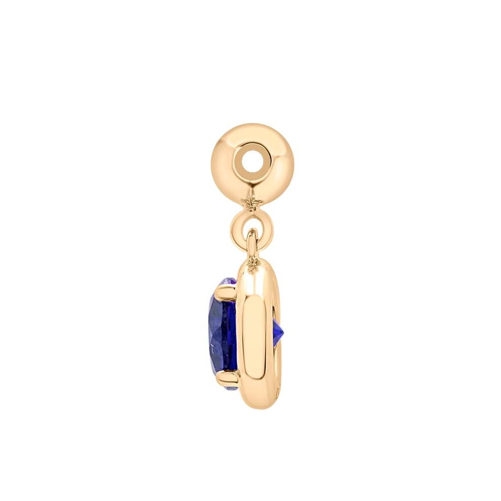 Lab-Created Blue Sapphire Birthstone Bead Charm in Vermeil – Image 2 of 3