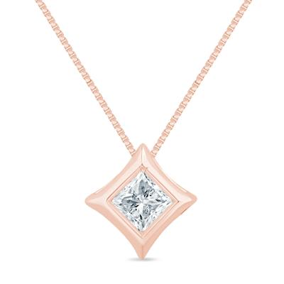 Diamond Starra Pendant in 14K Rose Gold (1/10 ct. tw.)