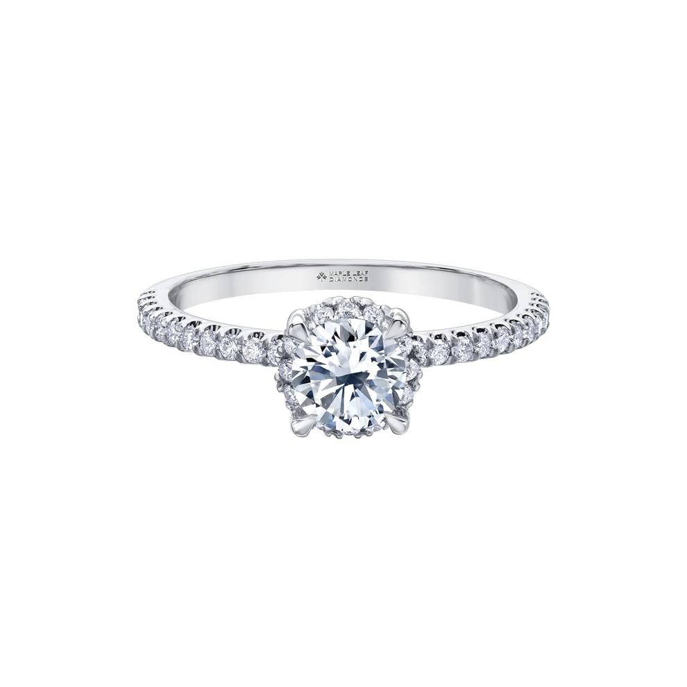 Round-shaped Halo Engagement Ring in 14K White Gold (1 ct. tw.) – Image 1 of 7