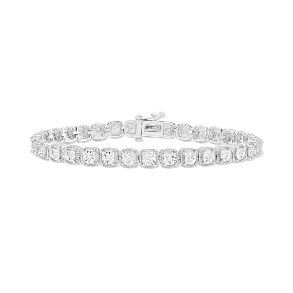 Diamond Illusion Bracelet in Sterling Silver (1/2 ct. tw.) – Image 1 of 2