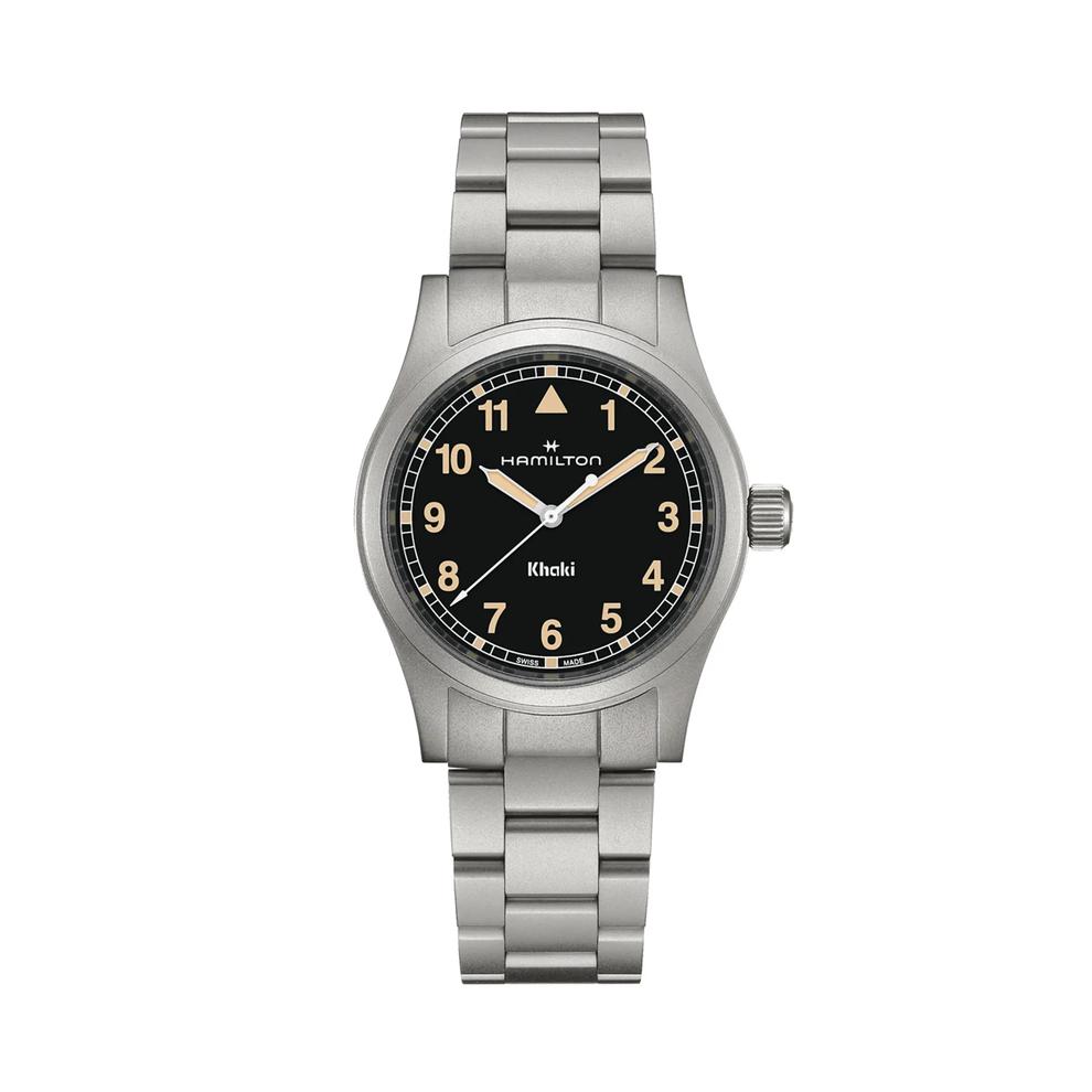 Khaki Field Quartz Watch with Stainless Steel Bracelet – Image 1 of 4