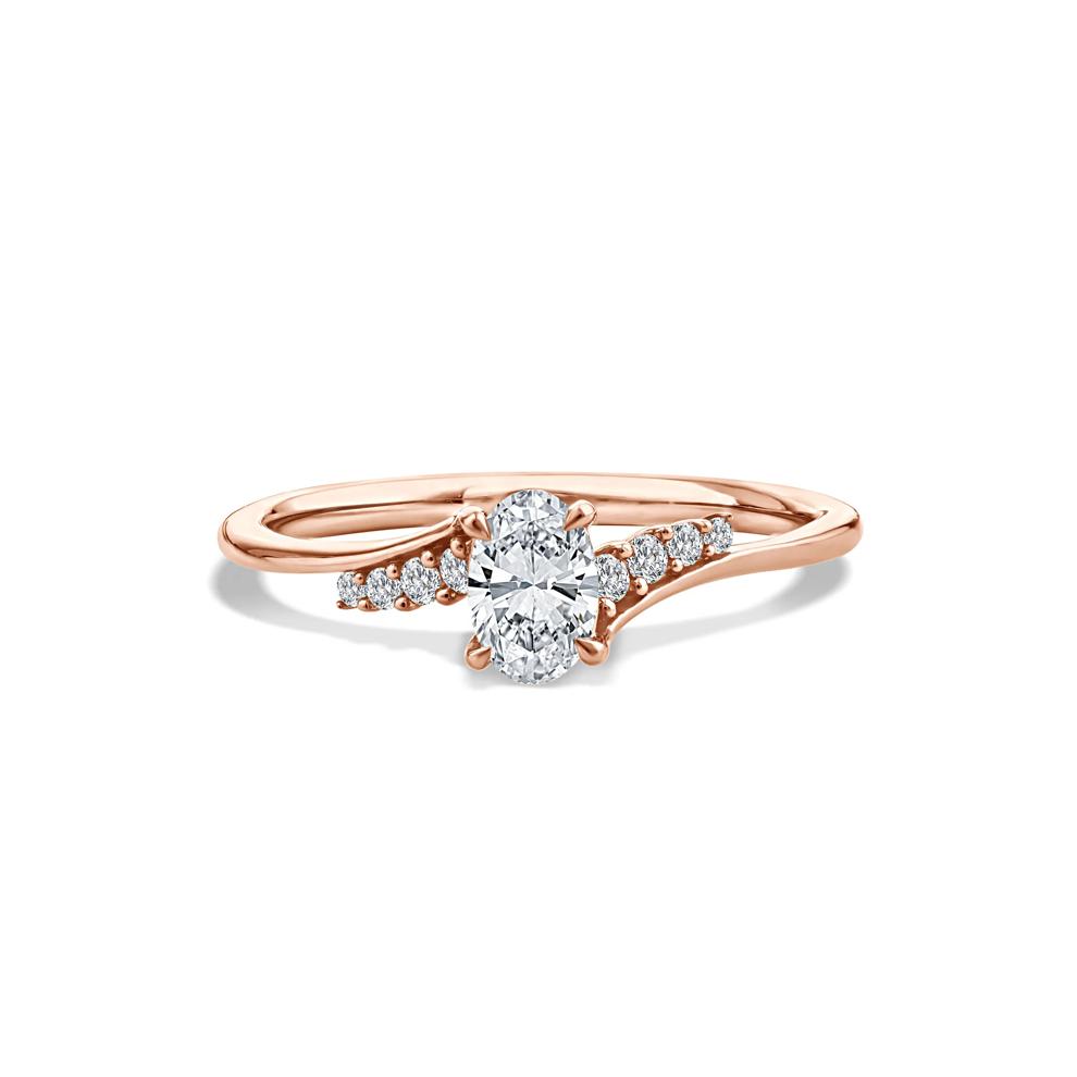 Lab Grown Diamond Oval Center Promise Ring in 10K Rose Gold (1/2 ct. tw.) – Image 1 of 4
