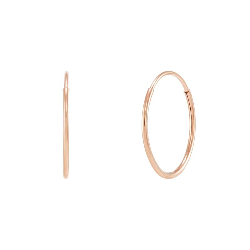Endless Hoop Earrings in 14K Rose Gold, 12MM – Image 1 of 2