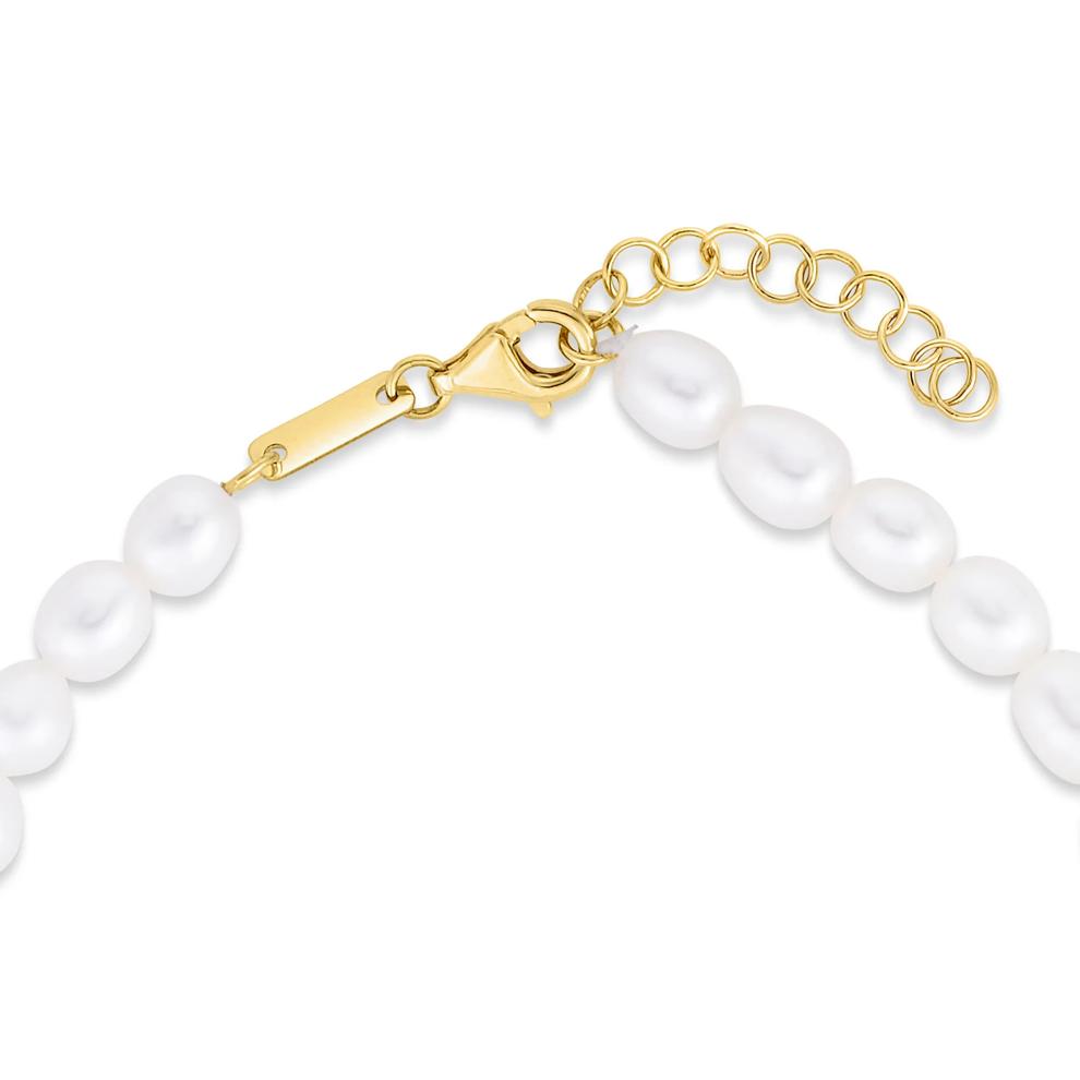 Freshwater Pearl Heart Disc Bracelet in 14K Yellow Gold – Image 3 of 3