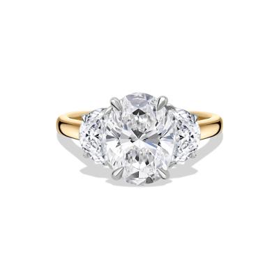 Lab Grown Diamond Three-Stone Engagement Ring in 14K Yellow Gold (4 ct. tw.)