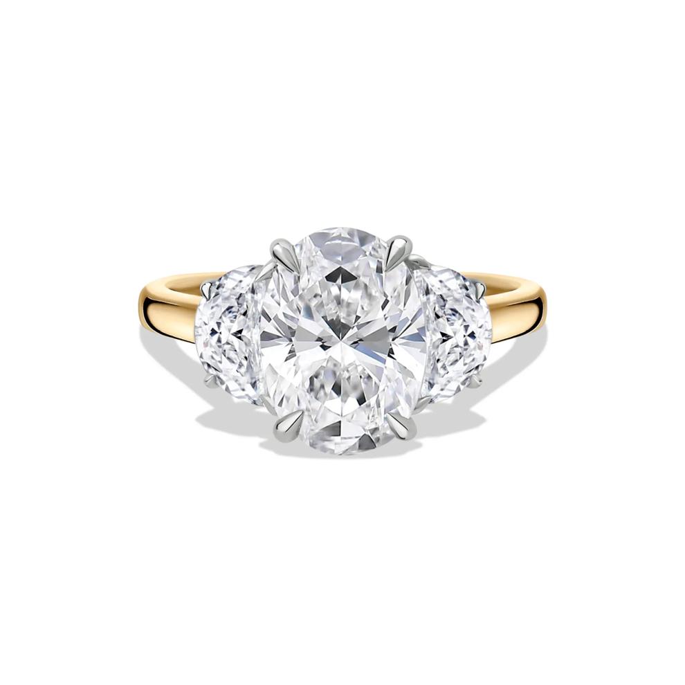 Lab Grown Diamond Three-Stone Engagement Ring in 14K Yellow Gold (4 ct. tw.) – Image 1 of 4