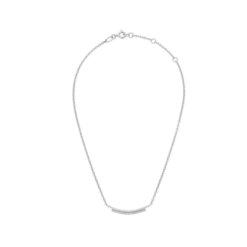 Diamond Frontal Bar Necklace in Sterling Silver (1/10 ct. tw.) – Image 3 of 4
