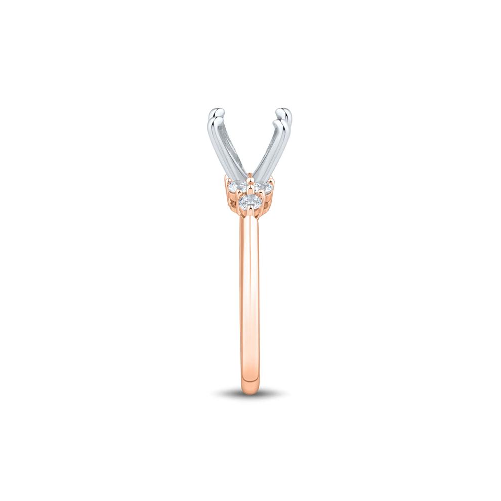 Lab Grown Diamond Semi-Mount Engagement Ring in 14K Rose &amp; White Gold (1/4 ct. tw.) (Setting Only) – Image 2 of 6