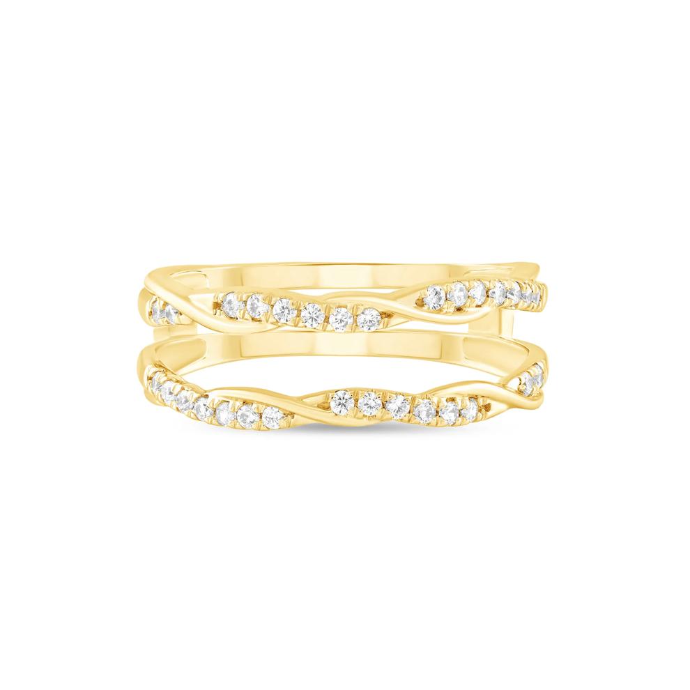 Diamond Twisted Insert Ring in 10K Yellow Gold (1/4 ct. tw.) – Image 1 of 4