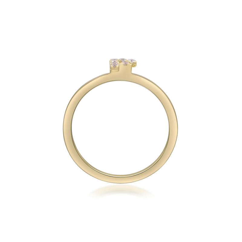 Diamond Accent &quot;F&quot; Initial Ring in 10K Yellow Gold – Image 2 of 5