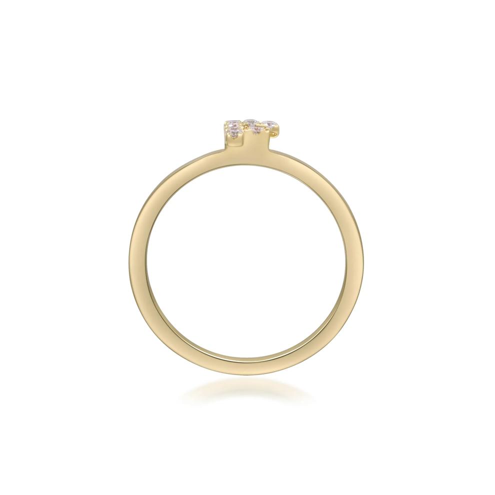 Diamond Accent "F" Initial Ring in 10K Yellow Gold – Image 2 of 5