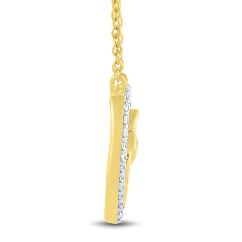 Mother and Child Diamond Heart Necklace in 10K Yellow Gold &#40;1/10 ct. tw.&#41; – Image 2 of 3