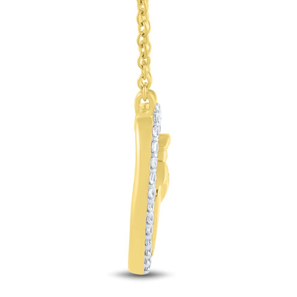 Mother and Child Diamond Heart Necklace in 10K Yellow Gold (1/10 ct. tw.) – Image 2 of 3