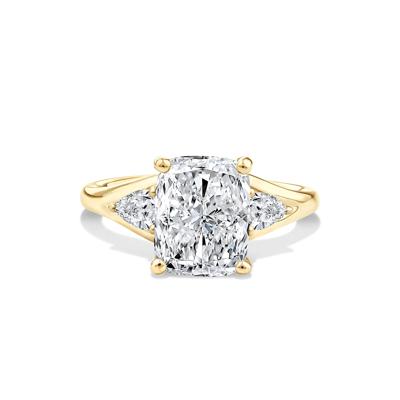 Lab Grown Diamond Three-Stone Engagement Ring in 14K Yellow Gold (3 1/2 ct. tw.)