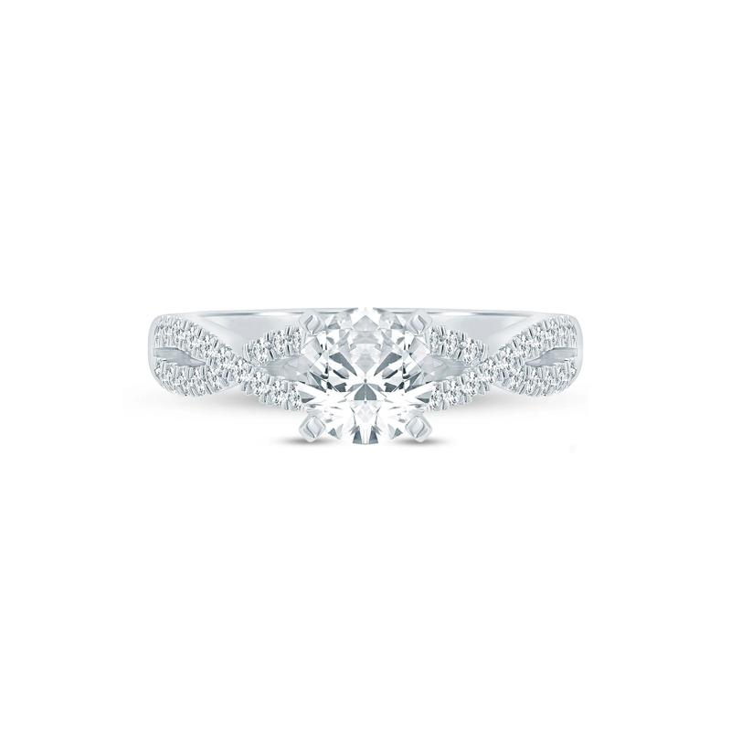 Lab Grown Diamond Twist Semi-Mount Ring in 14K White Gold &#40;1/4 ct. tw.&#41; – Image 1 of 6