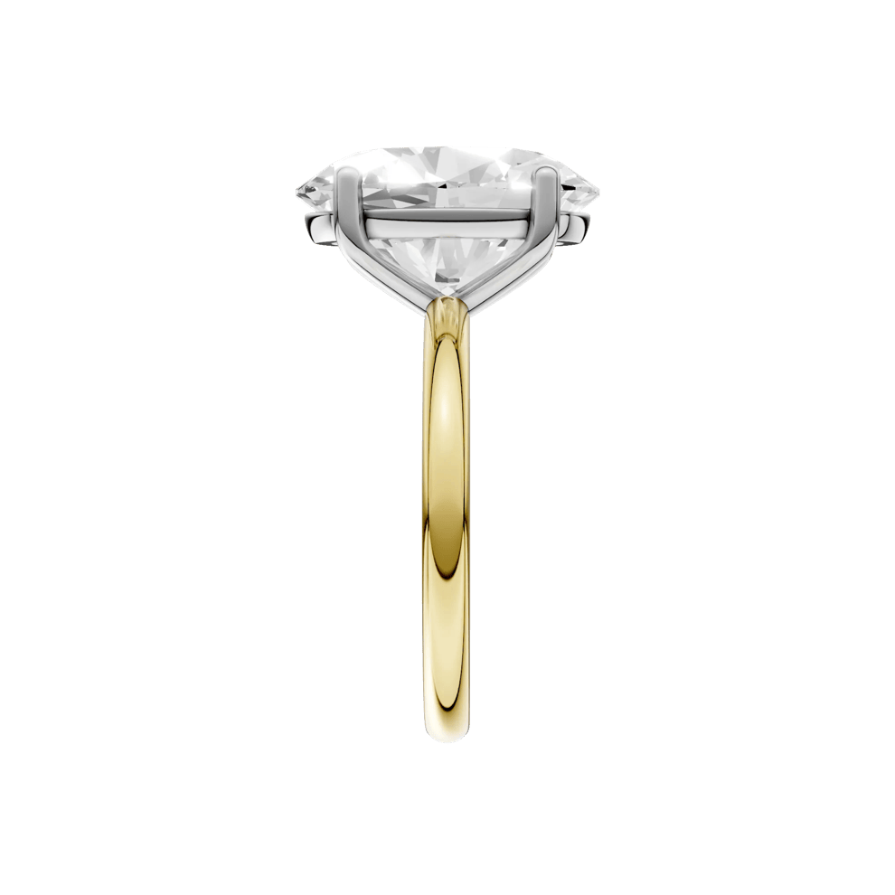 Lab Grown Diamond Oval Solitaire Engagement Ring in 14K Yellow &amp; White Gold (5 ct. tw.) – Image 4 of 5