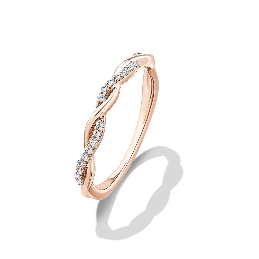 Diamond Twisted Anniversary Band in 10K Rose Gold (1/10 ct. tw.) – Image 4 of 4