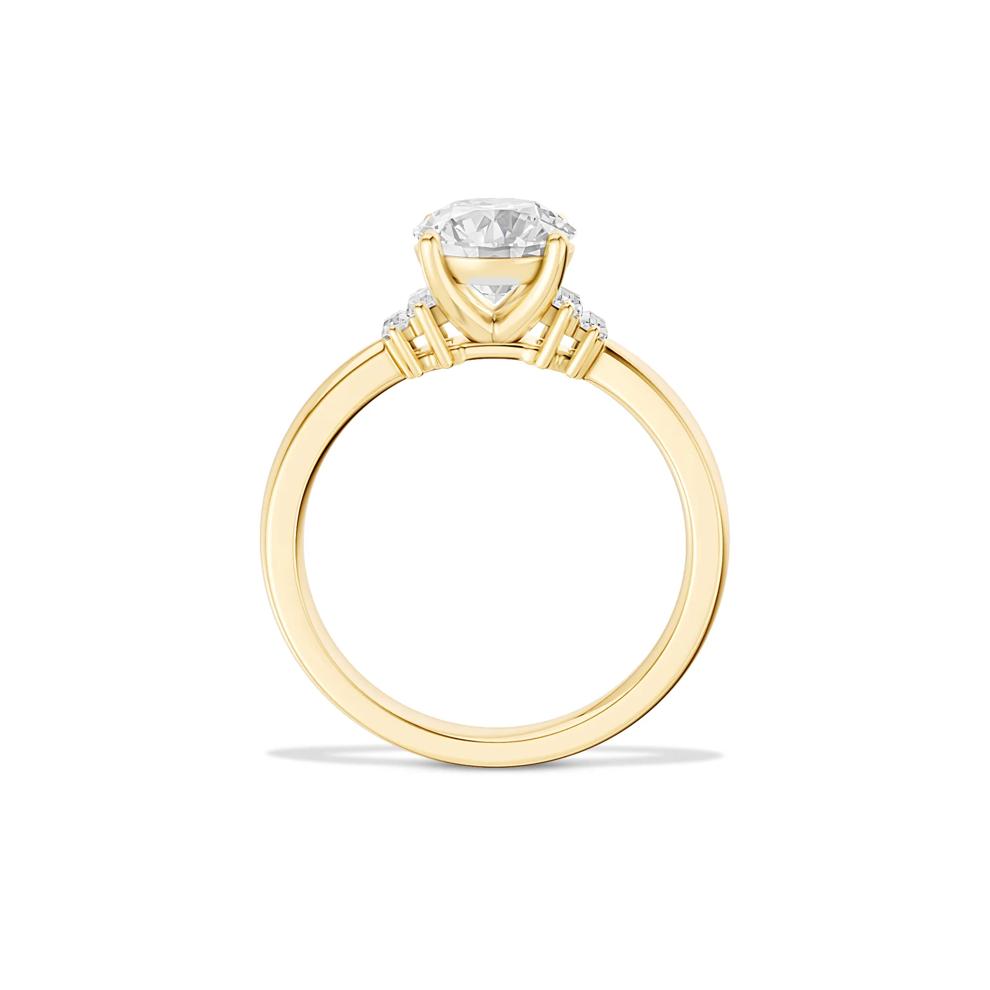Lab Grown Diamond Round Center Engagement Ring in 14K Yellow Gold (1 5/8 ct. tw.) – Image 2 of 4