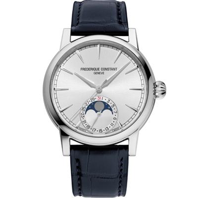 Men's Moonphase Watch With a Blue Leather Strap