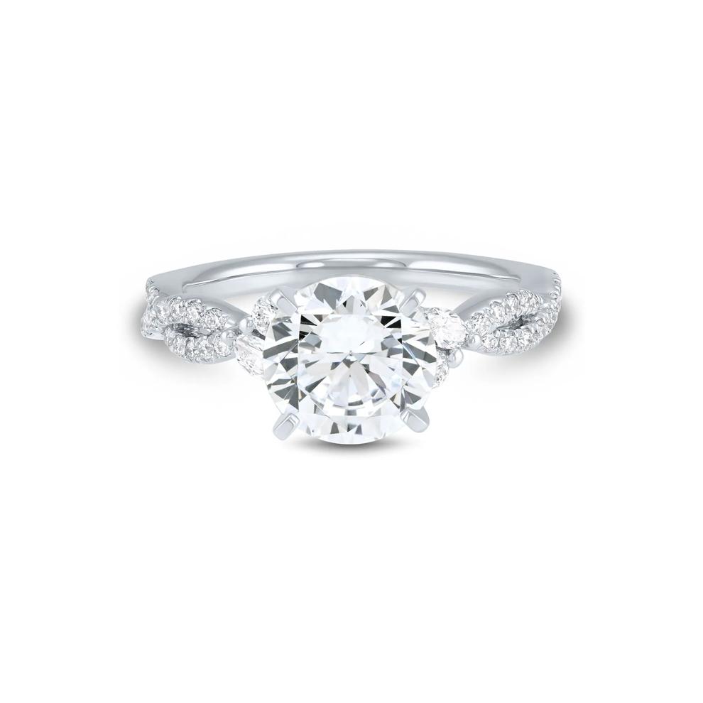 Lab Grown Diamond Marquise and Round Semi-Mount in 14K White Gold (3/8 ct. tw.) (Setting Only) – Image 2 of 6