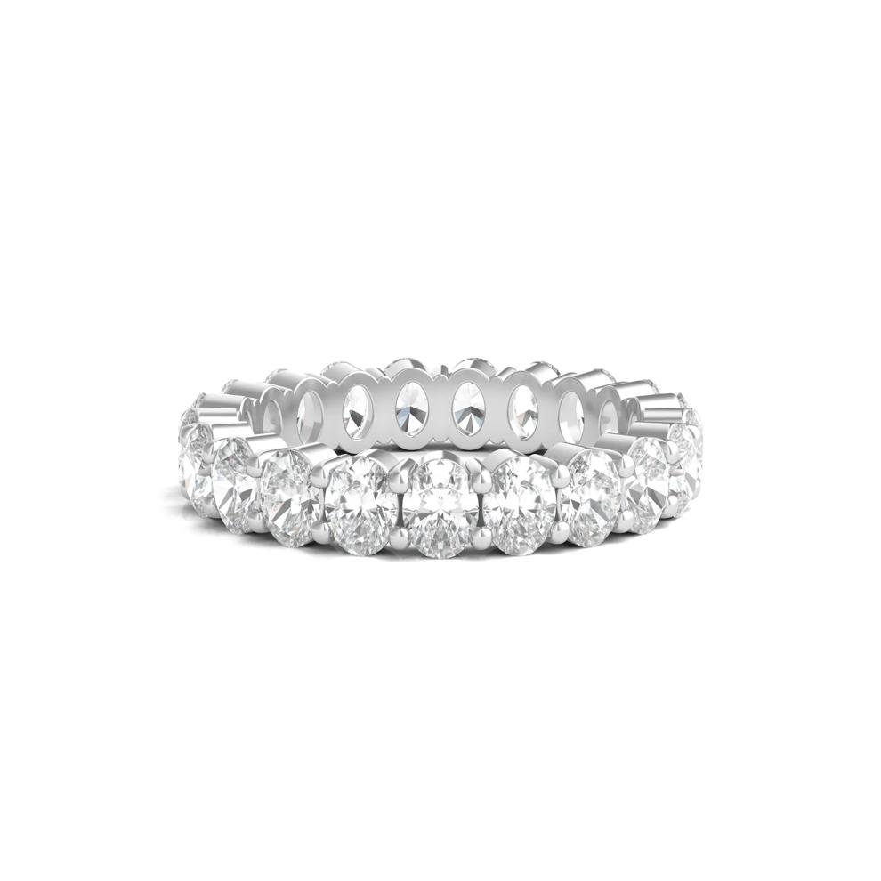 Lab Grown Oval Diamond Eternity Band in 14K White Gold (3 ct. tw.) – Image 1 of 3
