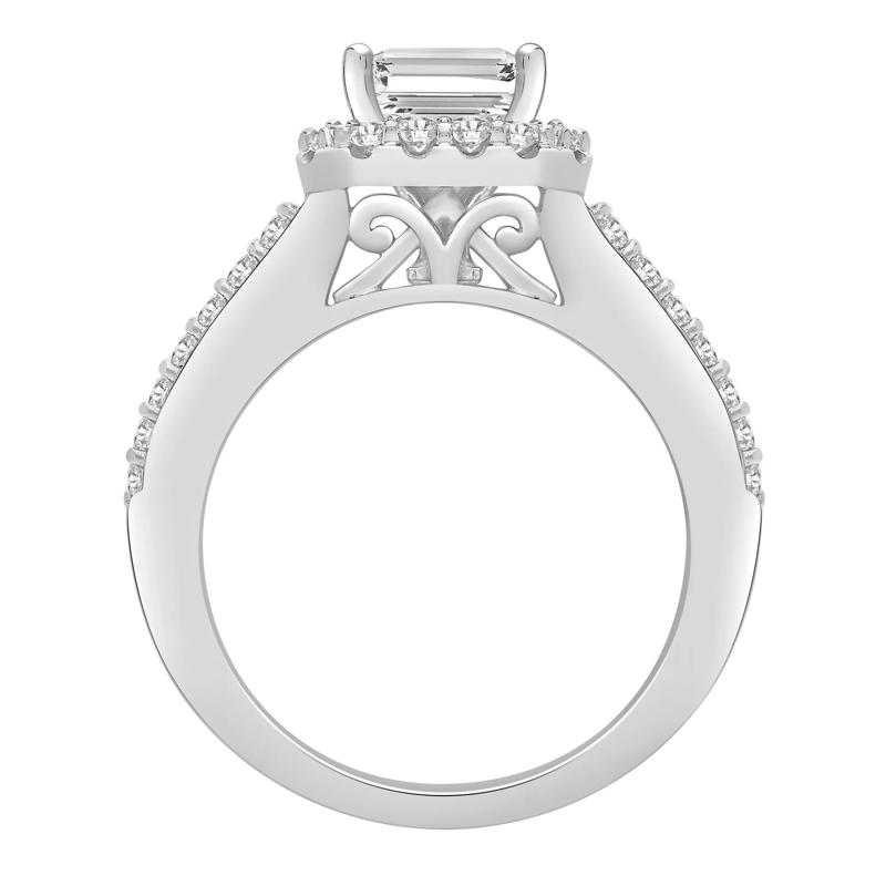 Lab Grown Diamond Halo Engagement Ring in 14K White Gold &#40;3 1/2 ct. tw.&#41; – Image 4 of 4