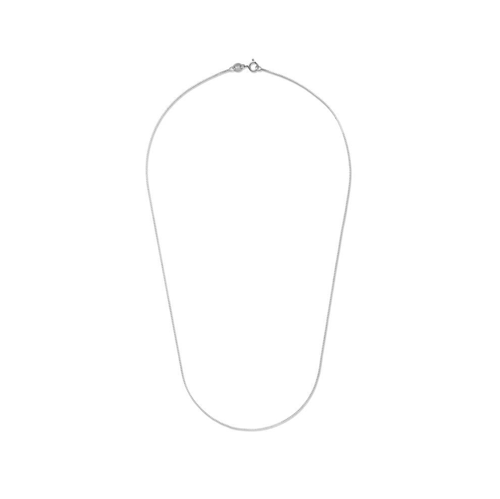 Box Chain Necklace in 10K White Gold, 0.70mm, 16" – Image 2 of 5