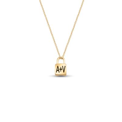 Personalized Initial Engraved Love Lock Pendant