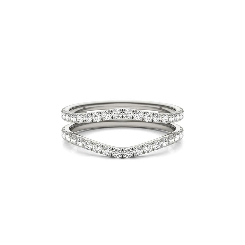 Lab Created Moissanite Curved Ring Insert in 14K White Gold – Image 1 of 5