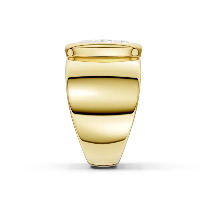 Lab Grown Diamond Marquise Solitaire Wide Band Engagement Ring in 14K Yellow Gold &#40;2 ct.&#41; – Image 3 of 4