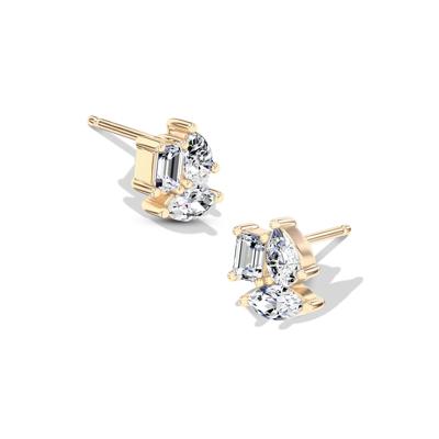 Lab Grown Diamond Mixed Shape Stud Earrings in 14K Yellow Gold (1/2 ct. tw.)