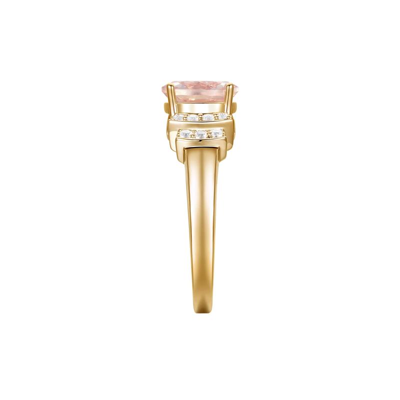 Morganite and Diamond Ring in 14K Yellow Gold &#40;1/5 ct. tw.&#41; – Image 3 of 3