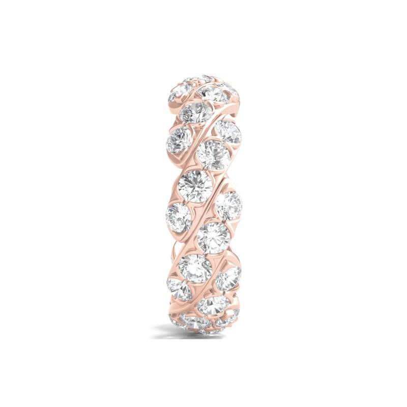 Round-Cut Diamond Twist Eternity Band in 14k Rose Gold &#40;3 ct. tw.&#41; – Image 3 of 3