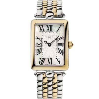 Ladies' Classics Art Déco Carrée Watch With a White Dial and Two-Tone Stainless Steel Bracelet