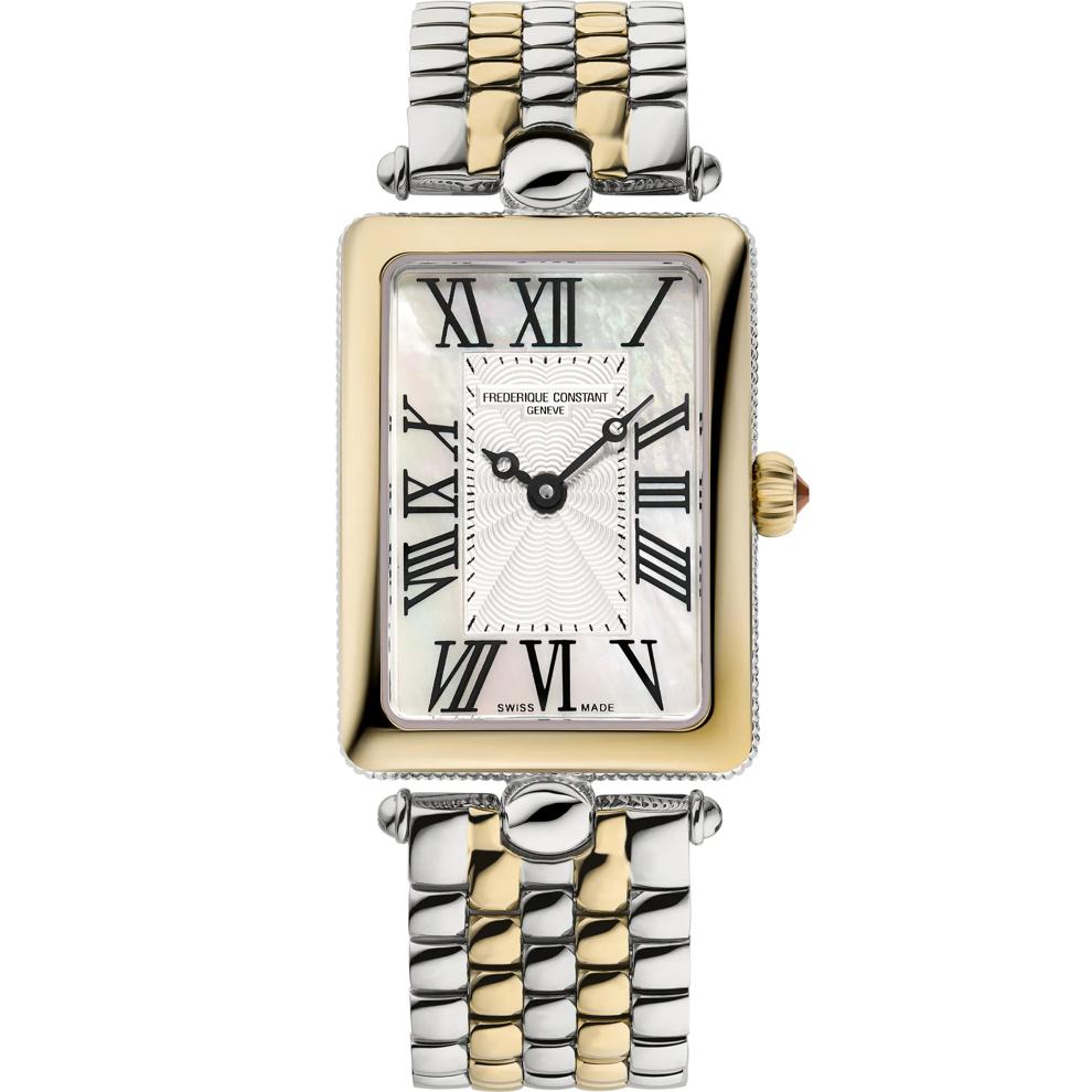 Ladies' Classics Art D&eacute;co Carr&eacute;e Watch With a White Dial and Two-Tone Stainless Steel Bracelet – Image 1 of 3