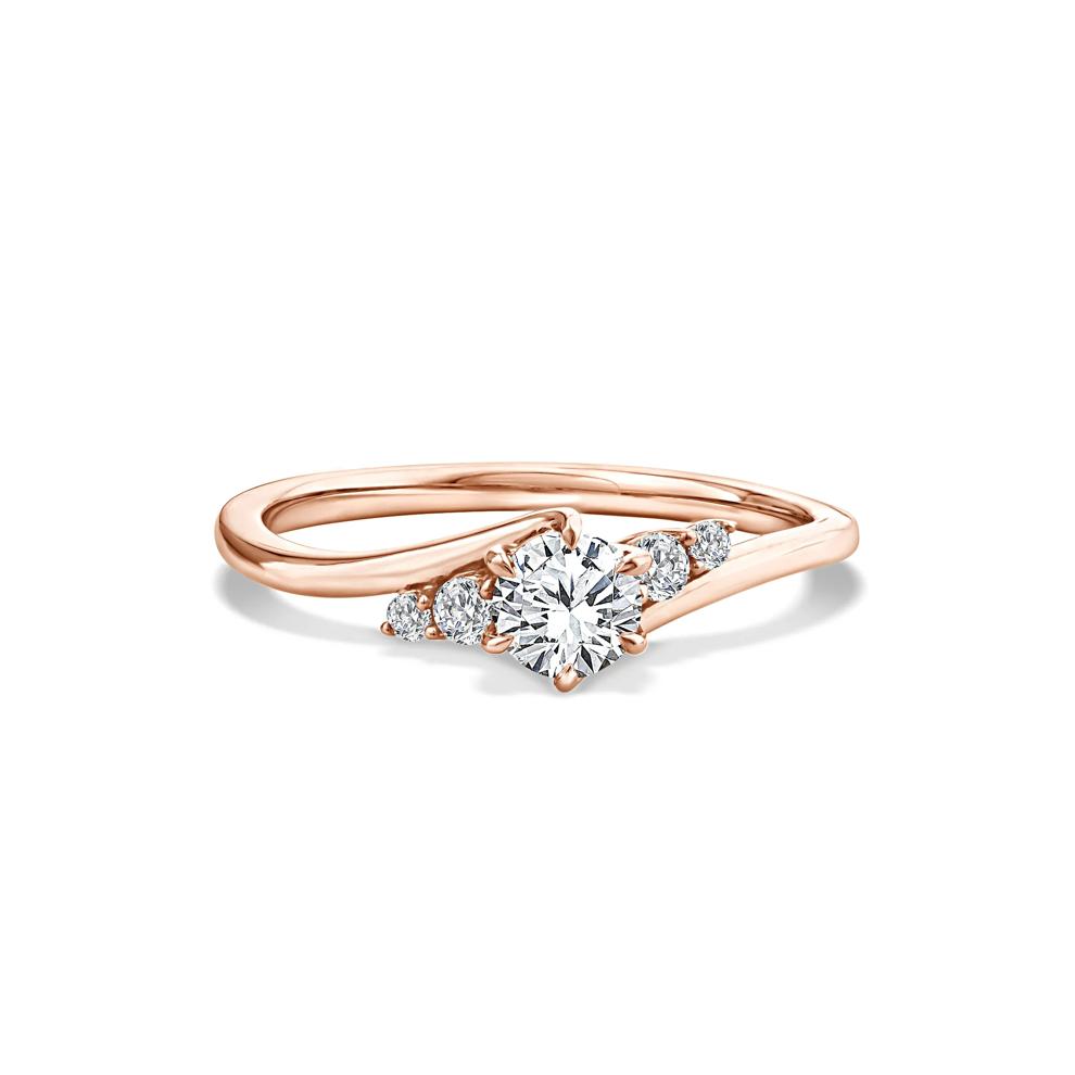 Lab Grown Diamond Round Center Promise Ring in 10K Rose Gold (1/2 ct. tw.) – Image 1 of 4