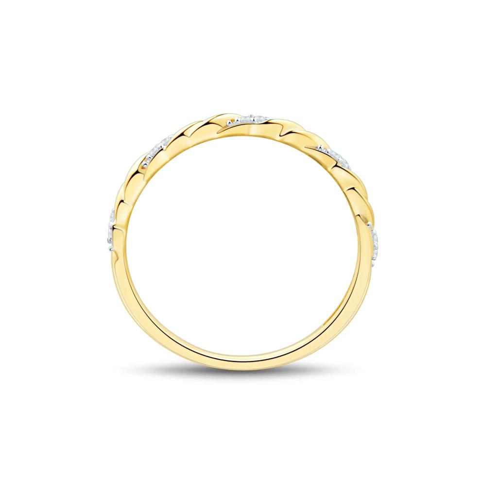 Diamond Accent Twist Band in 10K Yellow Gold – Image 2 of 3