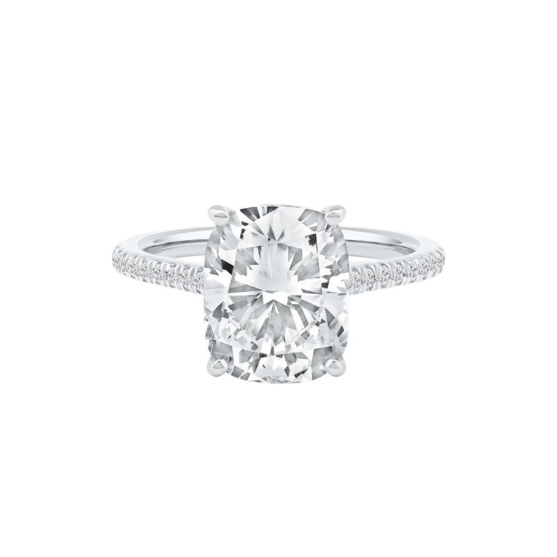 Lab Grown Diamond Cushion-Cut Engagement Ring in 14K White Gold &#40;5 1/3 ct. tw.&#41; – Image 1 of 4