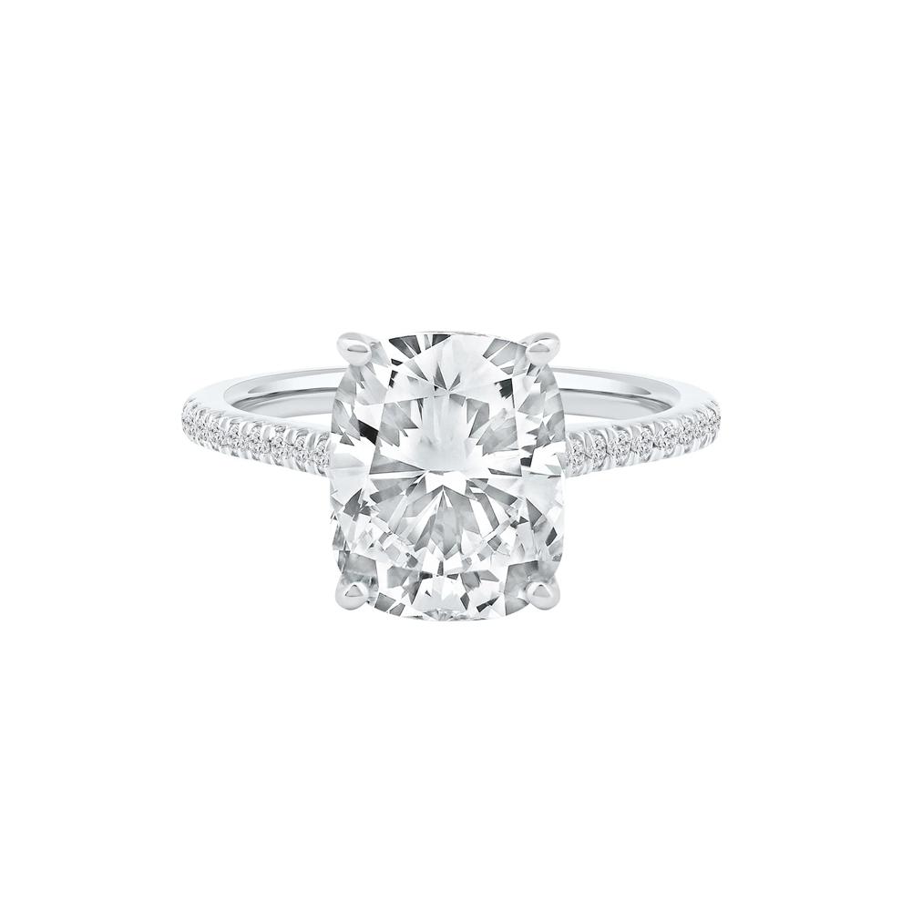 Lab Grown Diamond Cushion-Cut Engagement Ring in 14K White Gold (5 1/3 ct. tw.) – Image 1 of 4