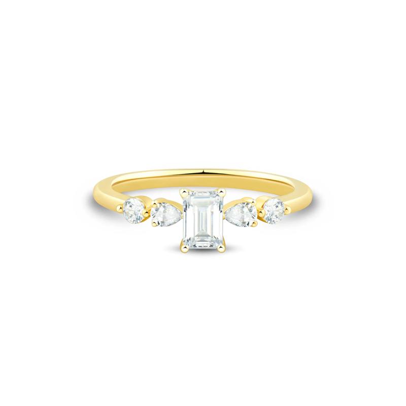 Emerald-Cut Diamond Engagement Ring in 14K Yellow Gold &#40;3/4 ct. tw.&#41; – Image 1 of 3