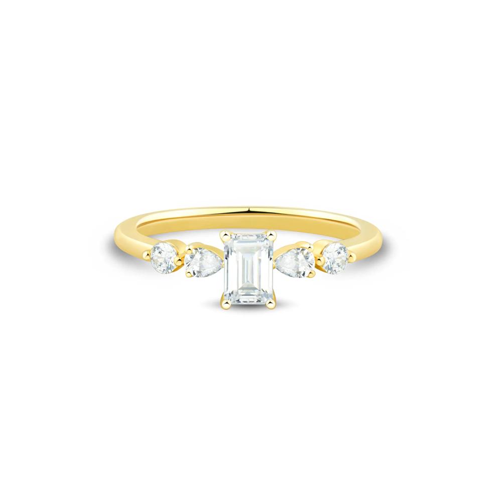Emerald-Cut Diamond Engagement Ring in 14K Yellow Gold (3/4 ct. tw.) – Image 1 of 3