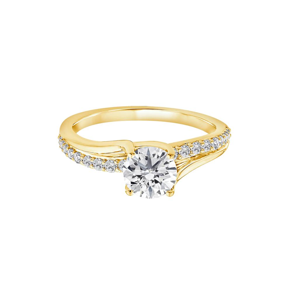 Lab Grown Diamond Round Engagement Ring in 10K Yellow Gold (1 1/4 ct. tw.) – Image 1 of 3