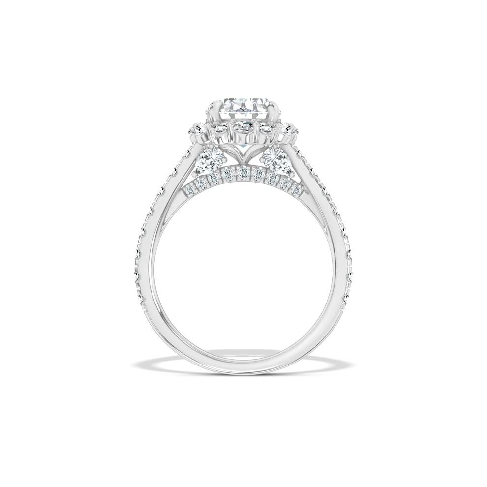 Lab Grown Diamond Oval Halo Engagement Ring in 14K White Gold (3 ct. tw.) – Image 2 of 4