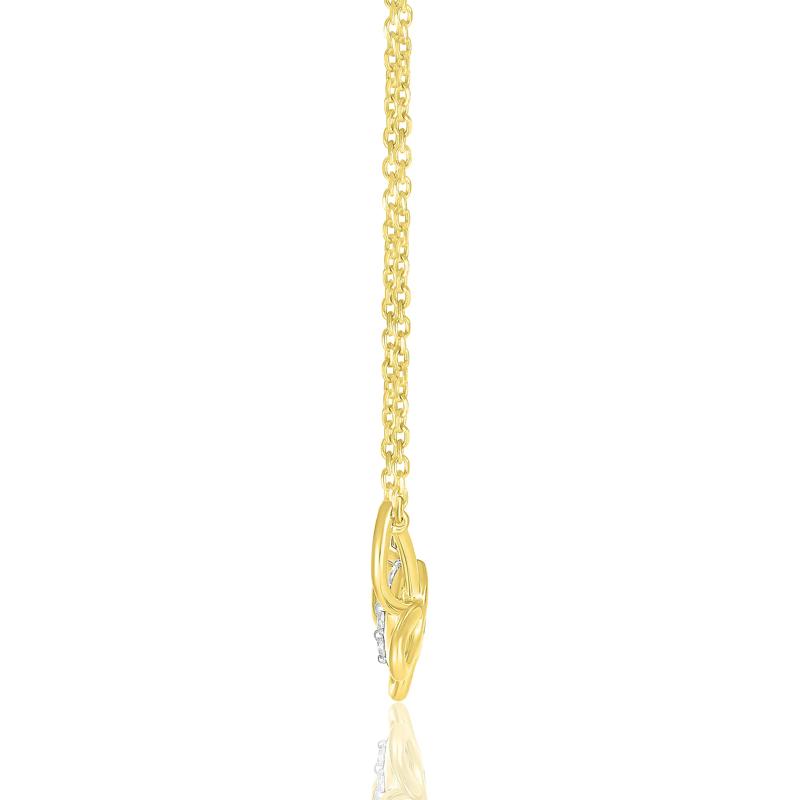 Diamond Accent Butterfly Necklace in 10K Yellow Gold – Image 2 of 3