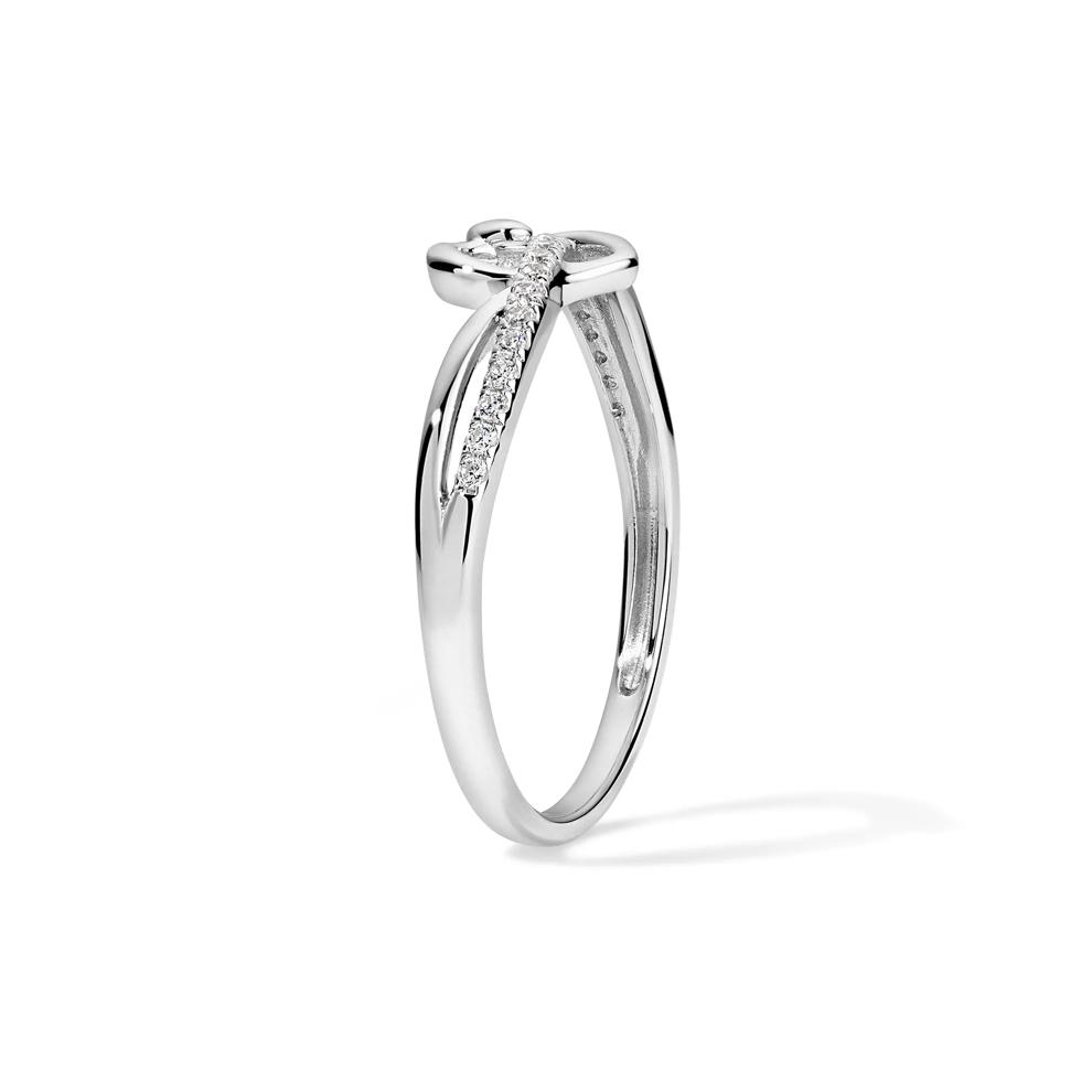 Diamond Heart Ring in Sterling Silver (1/10 ct. tw.) – Image 2 of 4