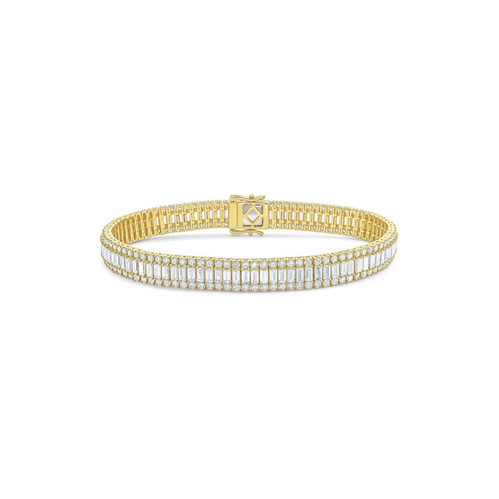 Men's Lab Grown Diamond Tennis Bracelet in 14K Yellow Gold (15 3/4 ct. tw.) – Image 1 of 2