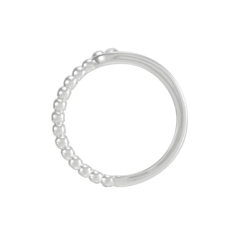 Polished Beaded and Smooth Loop Band in Sterling Silver – Image 2 of 4